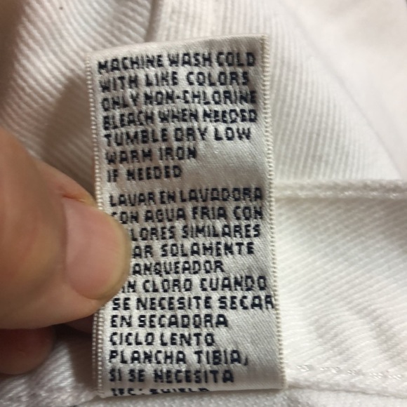 Bill Blass Women’s Denim Cropped 100% Cotton Soft White High Rise Split Hem - Picture 5 of 8